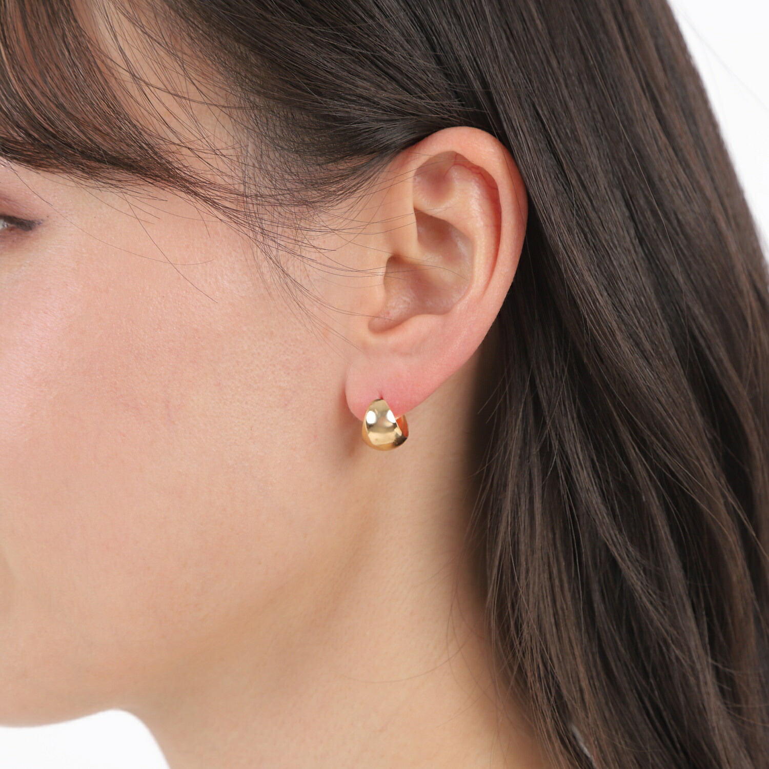 楽天市場】18金 フープピアス 月甲 10×13mm 両耳 レディース メンズ