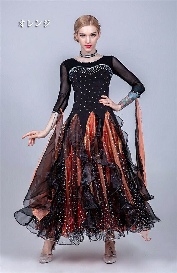楽天市場】社交ダンスドレス フロート 上品 モダン ドレス 衣装 豪華