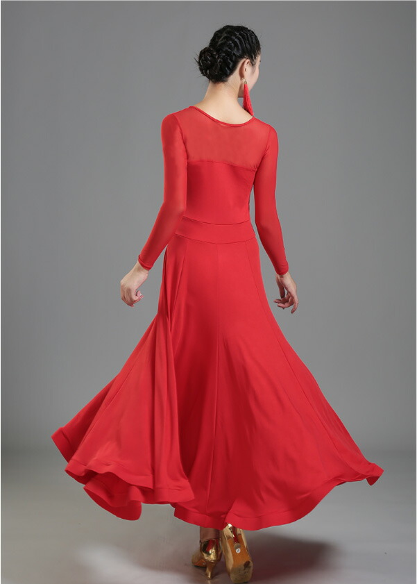 楽天市場】社交ダンス 衣装 モダン ドレス ダンスウェア 大きい裾 競技