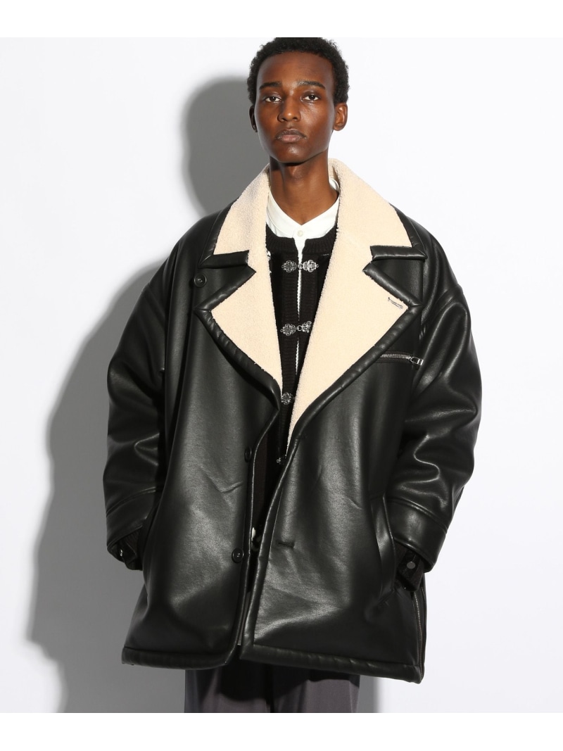 楽天市場】【SALE／50%OFF】フェイクレザームートンOVERコート HARE