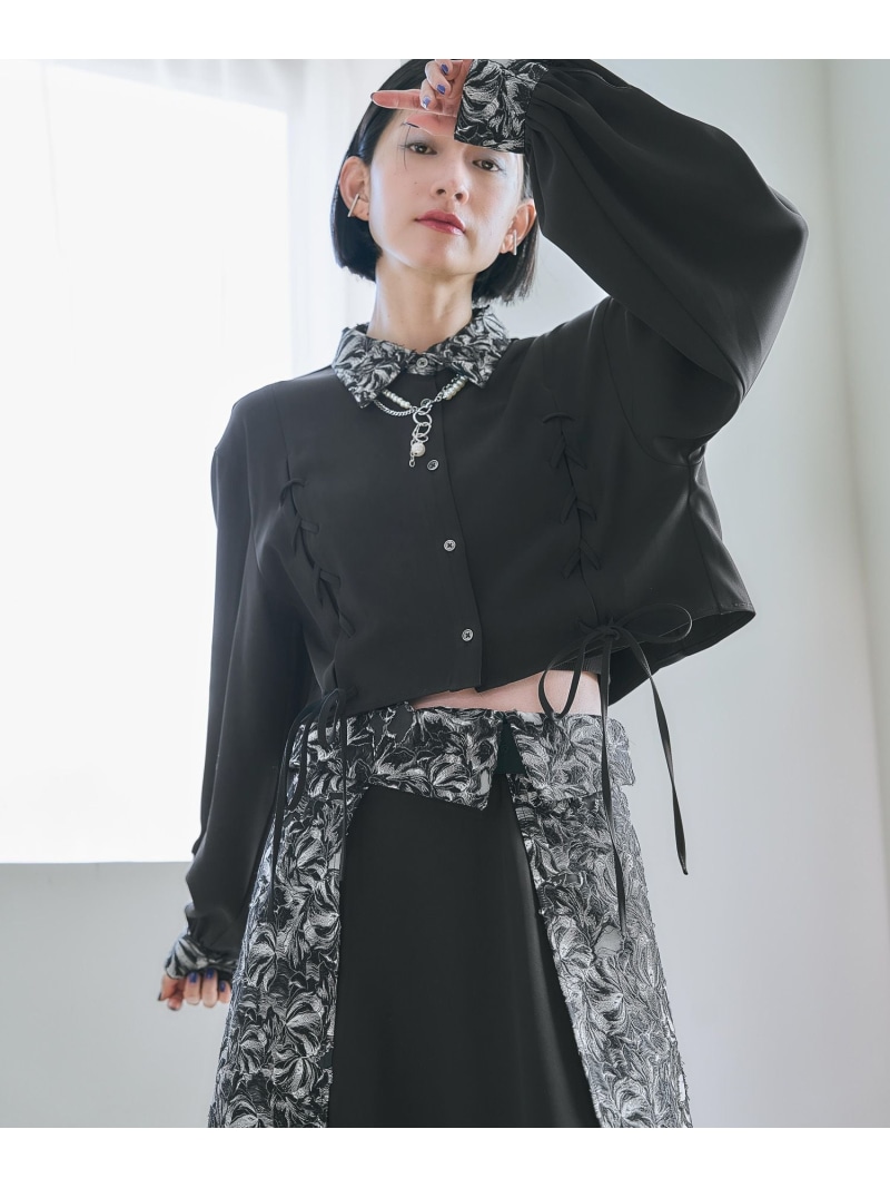 楽天市場】キリカエジャガードレースアップシャツ HARE ハレ トップス