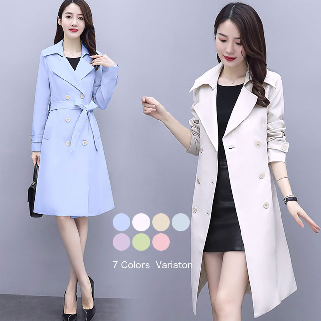 楽天市場】トレンチコート ダブルボタン ロングコート スプリング