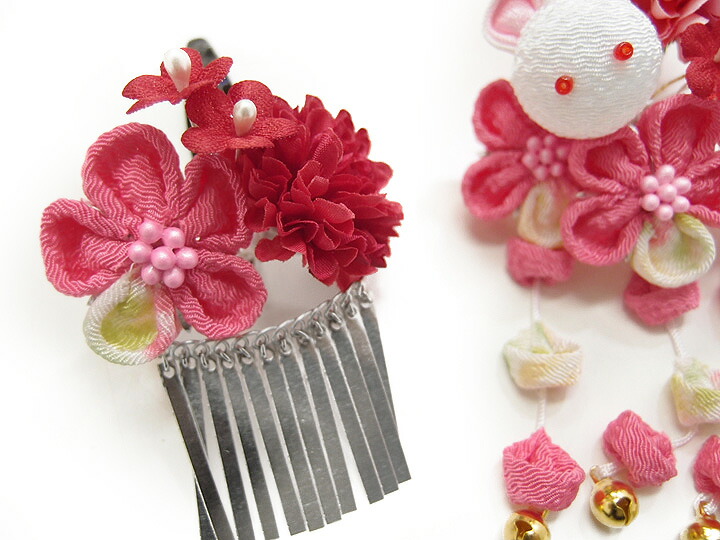 楽天市場】七五三 髪飾り 三歳 七歳 日本髪 つまみ細工 花 2個セット