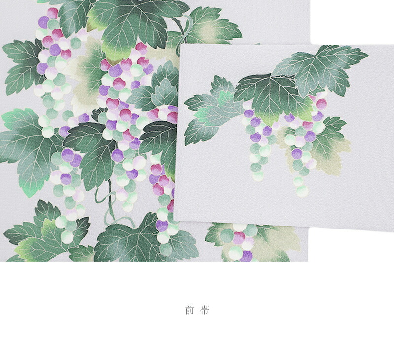 楽天市場】名古屋帯 十日町友禅 秀美 薄灰藤色 葡萄 ぶどう ブドウ 九