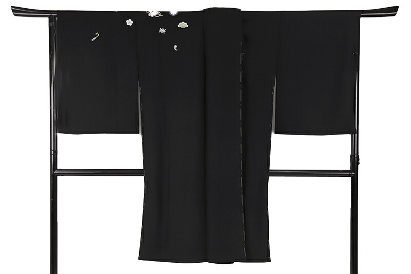 楽天市場】絵羽コート 秀美 黒地 正絹 未仕立て 反物 道中着 長羽織 絵