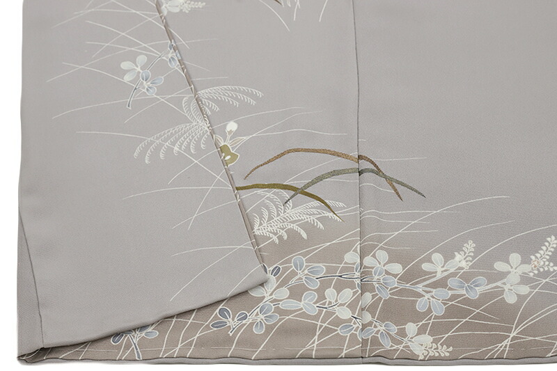 楽天市場】【 中古 】 訪問着 正絹 手描き友禅 灰色 うさぎ お月見