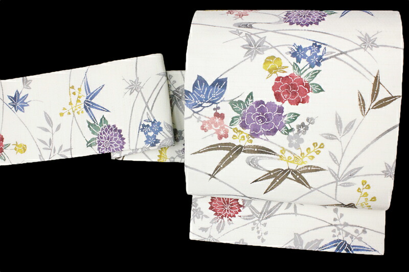 楽天市場】名古屋帯 江戸紅型 紅型染 和染紅型 浜紬 浜つむぎ 網織紬