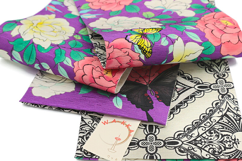 楽天市場】半幅帯 WA・KKA WAKKA ワッカ 「黒揚羽」 リバーシブル 正絹