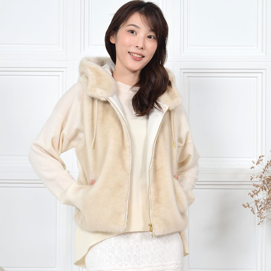 楽天市場】【 30％OFFクーポン】ミンクエコファー ダウンベスト ファー