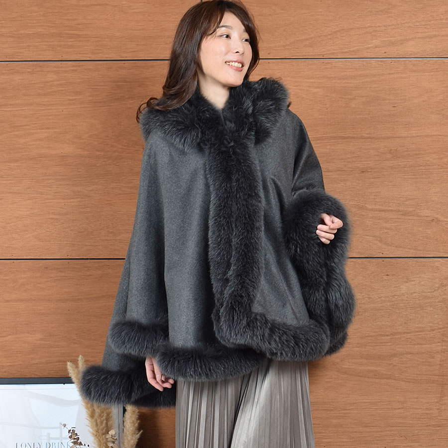 楽天市場】カシミア ポンチョ フォックスの通販