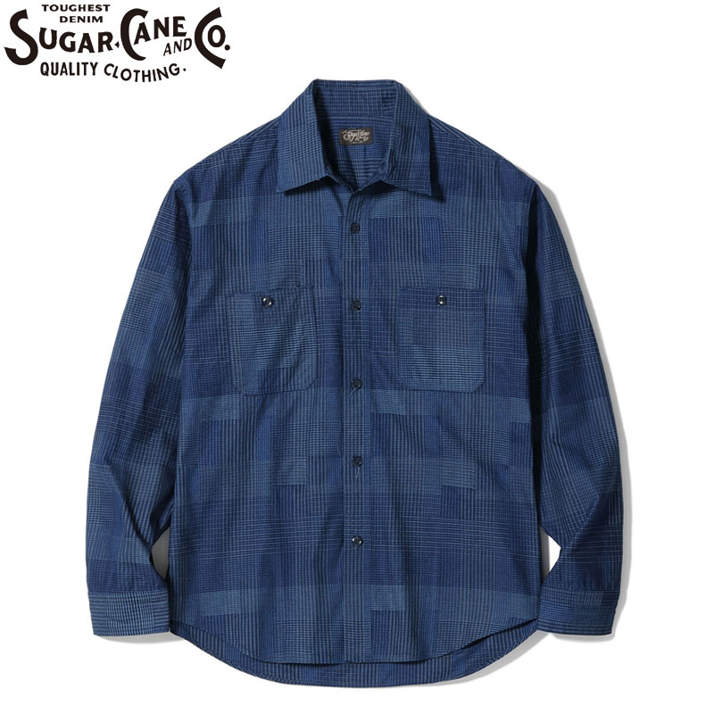 楽天市場】SUGAR CANE シュガーケーン シャツ インディゴ パッチワーク