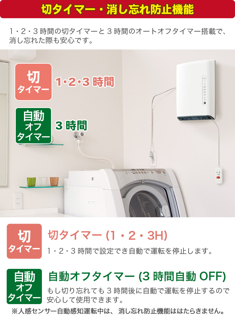 楽天市場】人感センサー搭載 脱衣所ヒーター 壁掛けタイプ 温風調節3