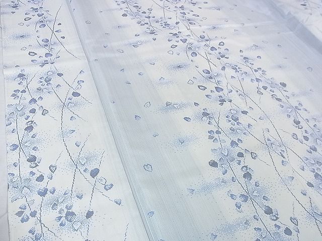 楽天市場】平和屋2□極上 本場大島紬 白大島 白正藍染 桜吹雪 窪田織物