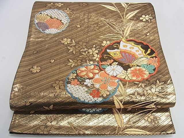 楽天市場】平和屋着物◎六通柄袋帯 雪輪花蝶文 金糸 逸品 DAAC0115ma