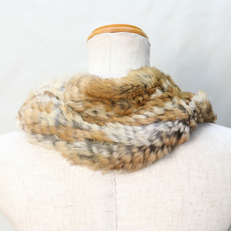 楽天市場】抜き毛 ラビット 編み込み ファー スヌード 伸縮ストレッチ