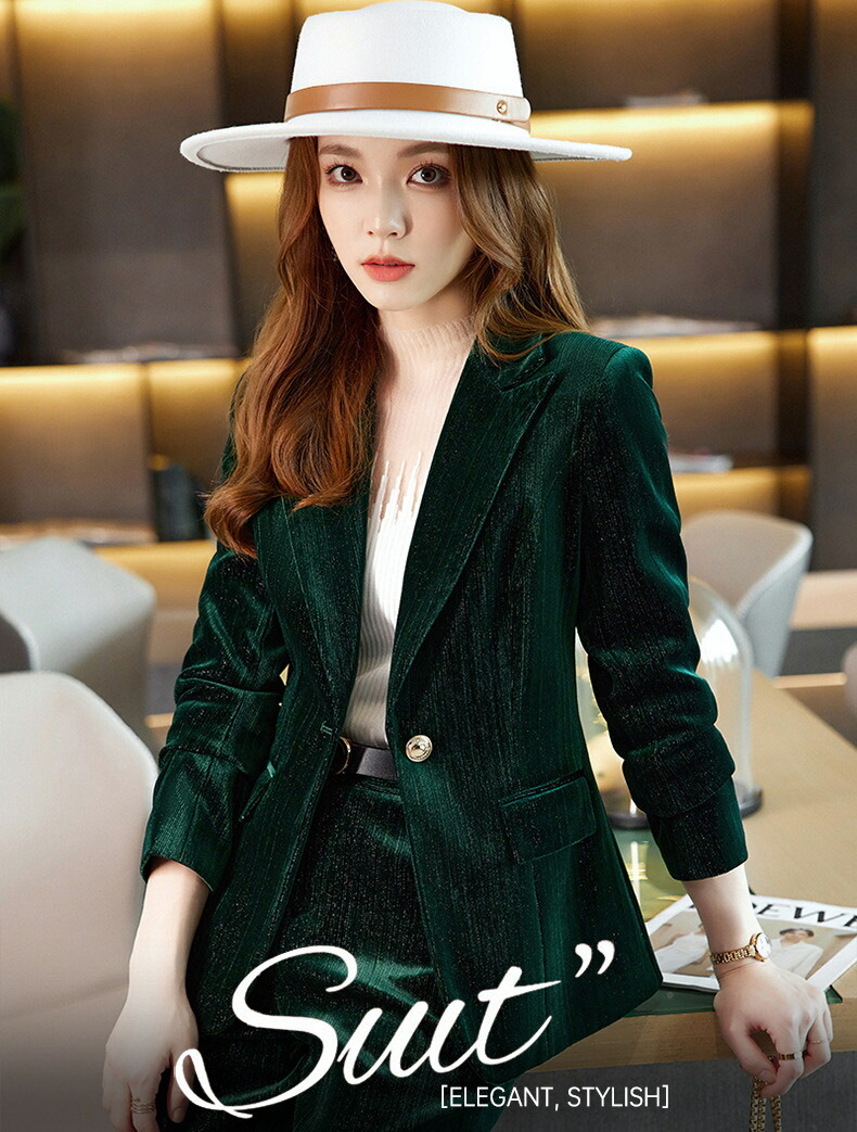 楽天市場】高級感満載ベロア ビジネススーツ 長袖 スーツ セットアップ