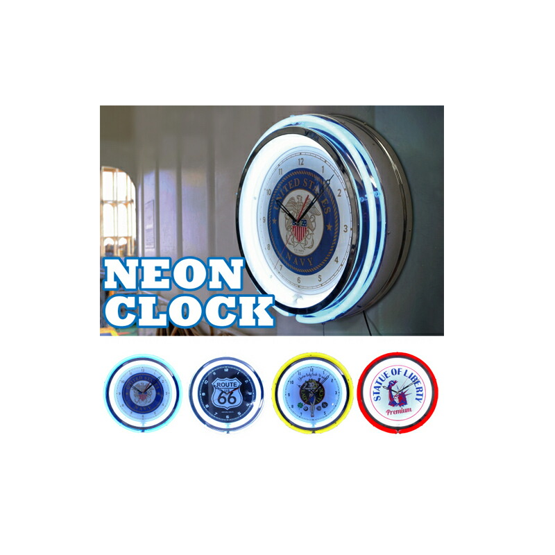 楽天市場】【時計】ネオンクロック □ 壁掛け おしゃれ ネオン管 看板