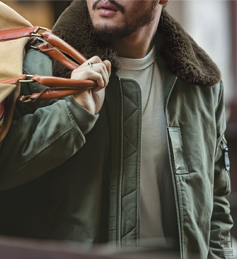 楽天市場】ミリタリージャケット メンズ 中綿コート B-15 ファー