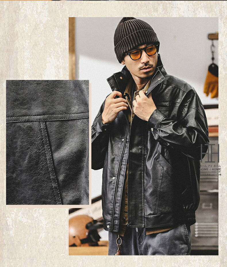 楽天市場】レザージャケット ライダースジャケット メンズ PUレザー