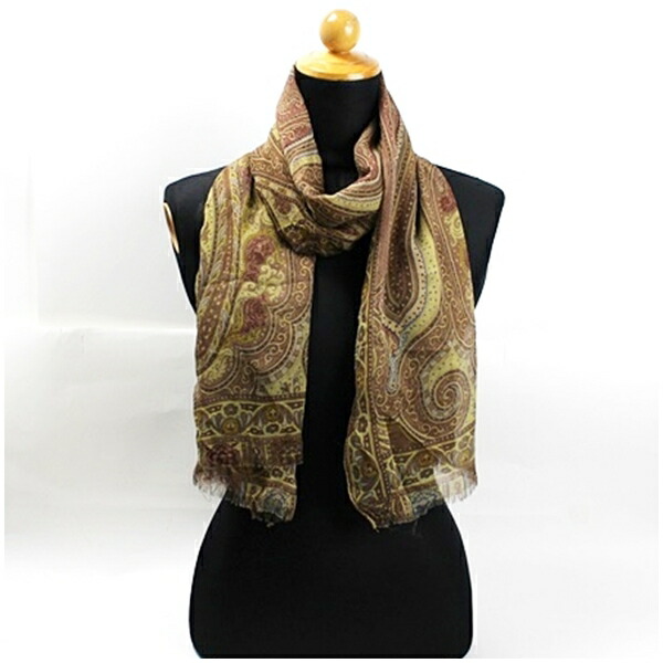 楽天市場】エトロ 長方形 大判 スカーフ ストール ブラウン ペイズリー