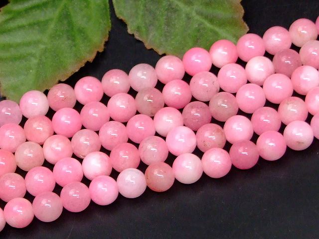 楽天市場】g3-21C 8mm 白ピンク クォーツァイト クォーツ ヒスイ 翡翠