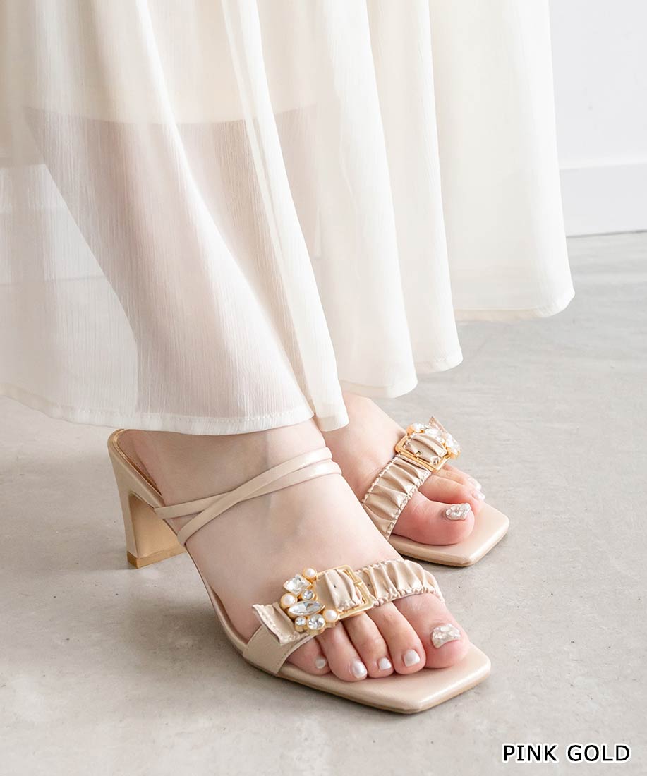 DIESEL ビジュー ミュール ヒール 37 ウィメンズ ヒール付きミュール