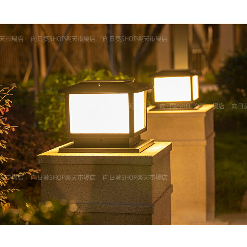 楽天市場】AAAZM 門柱灯 ソーラーライト LED 明暗センサー 自動点灯