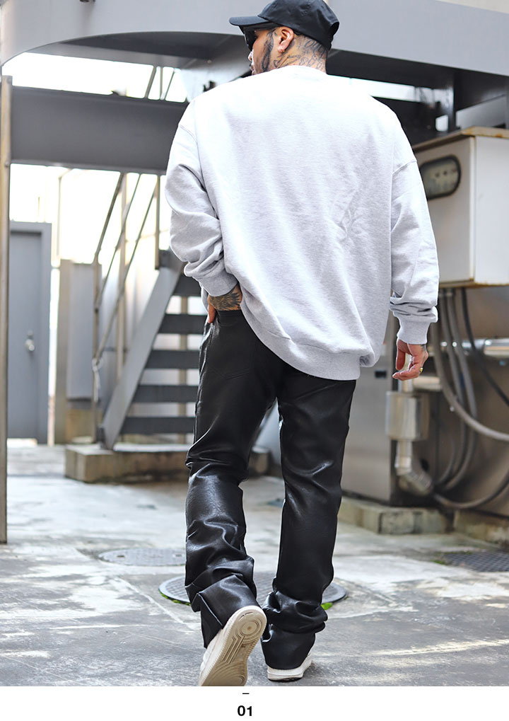 楽天市場】mnml レザーパンツ 光沢 メンズ 春夏秋冬用 黒 ミニマル