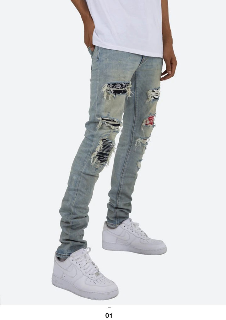 楽天市場】mnml デニム ジーンズ メンズ 春夏秋冬用 インディゴライト