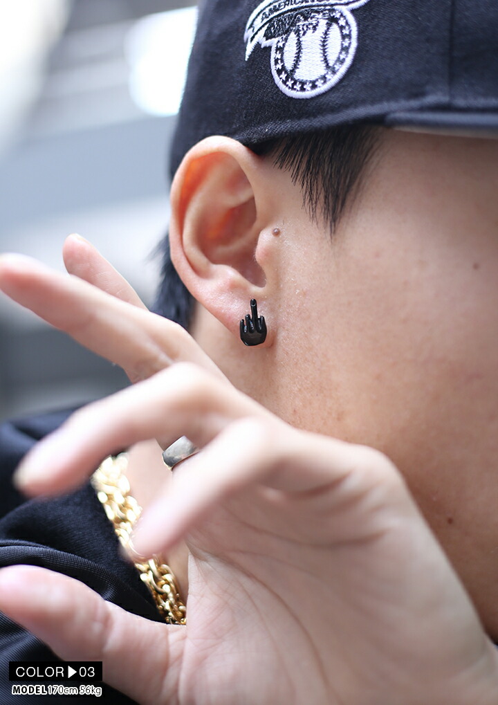 楽天市場】ピアス ホール式 メンズ ゴールド シルバー 黒 クラブノイズ