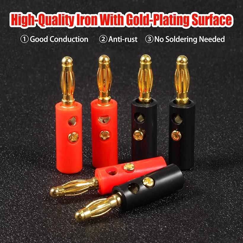 楽天市場】20個4mm バナナプラグ 金メッキ バナナスピーカー