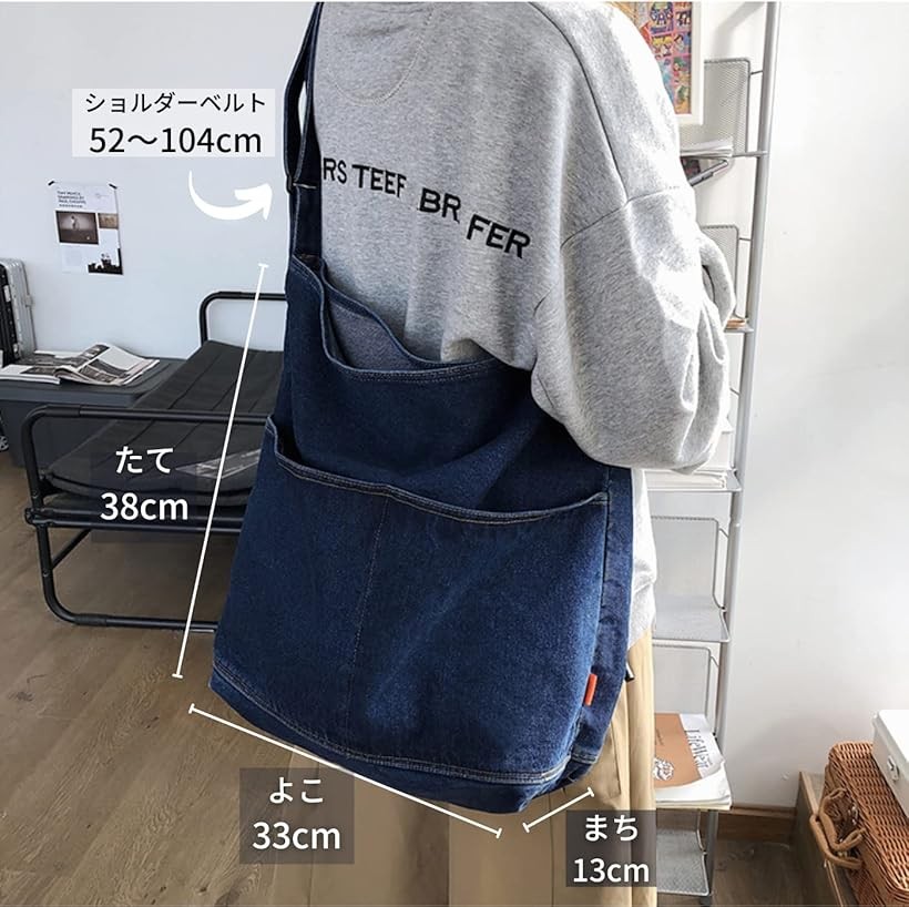 楽天市場】ファルファデ 斜めがけ デニム ショルダーバッグ トート