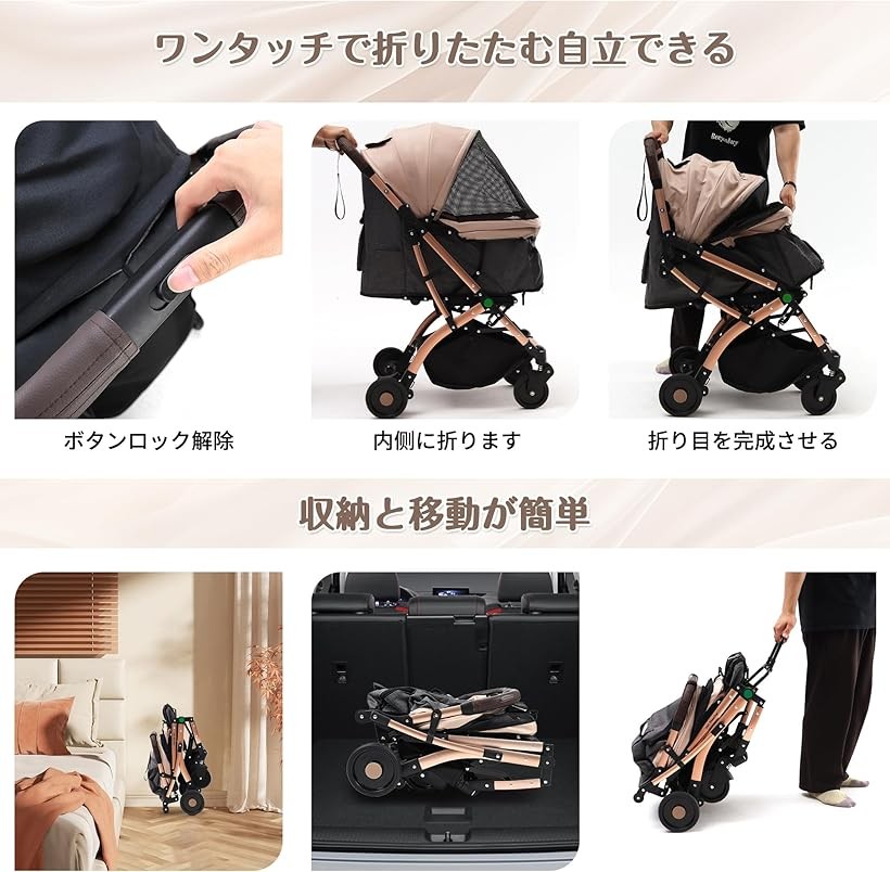 楽天市場】ペットカート 犬 バギー 4輪 犬用かーと 小型犬 中型犬 猫