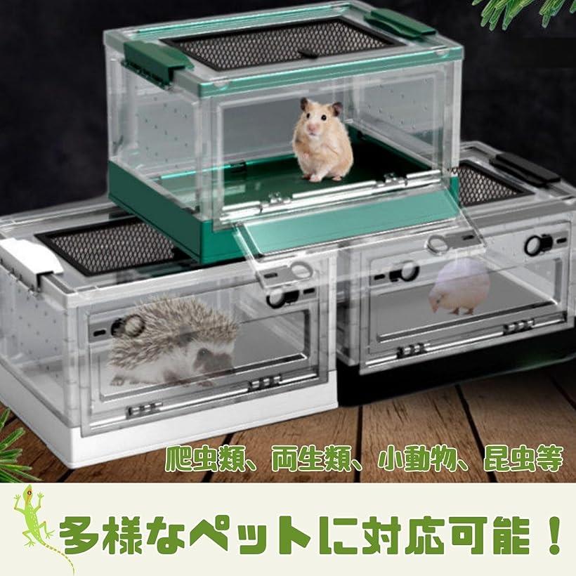 楽天市場】爬虫類 小動物 ケース 折り畳み式 飼育ケージ (黒, S