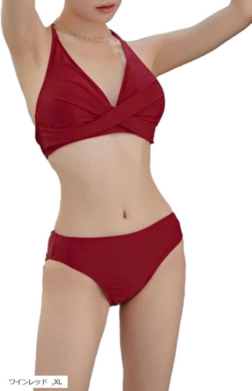 楽天市場】ビキニ 水着 ホルターネック カシュクール スイムドレス