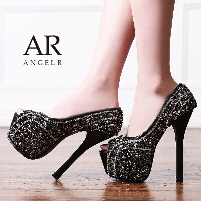 楽天市場】再入荷 【予約】 ヒール高さ約15cm /ラインストーン/ラメ