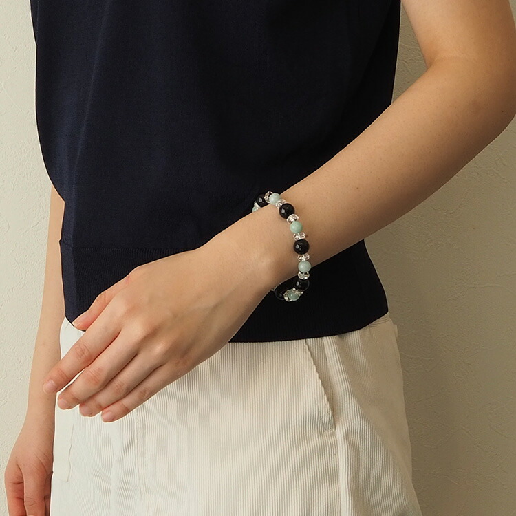 楽天市場】モリオン黒水晶 ビルマ翡翠 水晶 ブレスレット