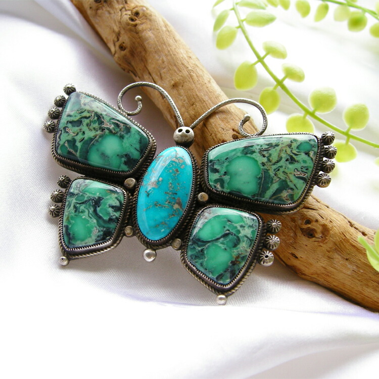 楽天市場】インディアンジュエリー ターコイズ 天然石 蝶 バタフライ