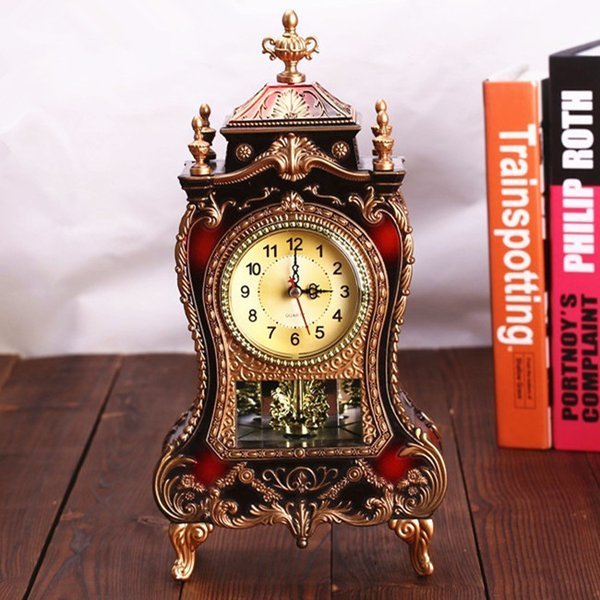 楽天市場】オルゴール 時計 アンティーク 置時計 レトロ 置物 雑貨