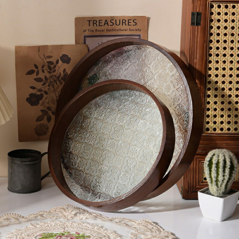 楽天市場】IwaiLoft シノワ・レトロ 「花海棠」トレー ガラス カフェ