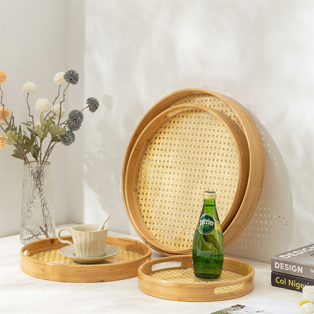 楽天市場】竹&藤 トレー 藤編み 長角膳 20cm 30cm 35cm 40cm 丸形 角型