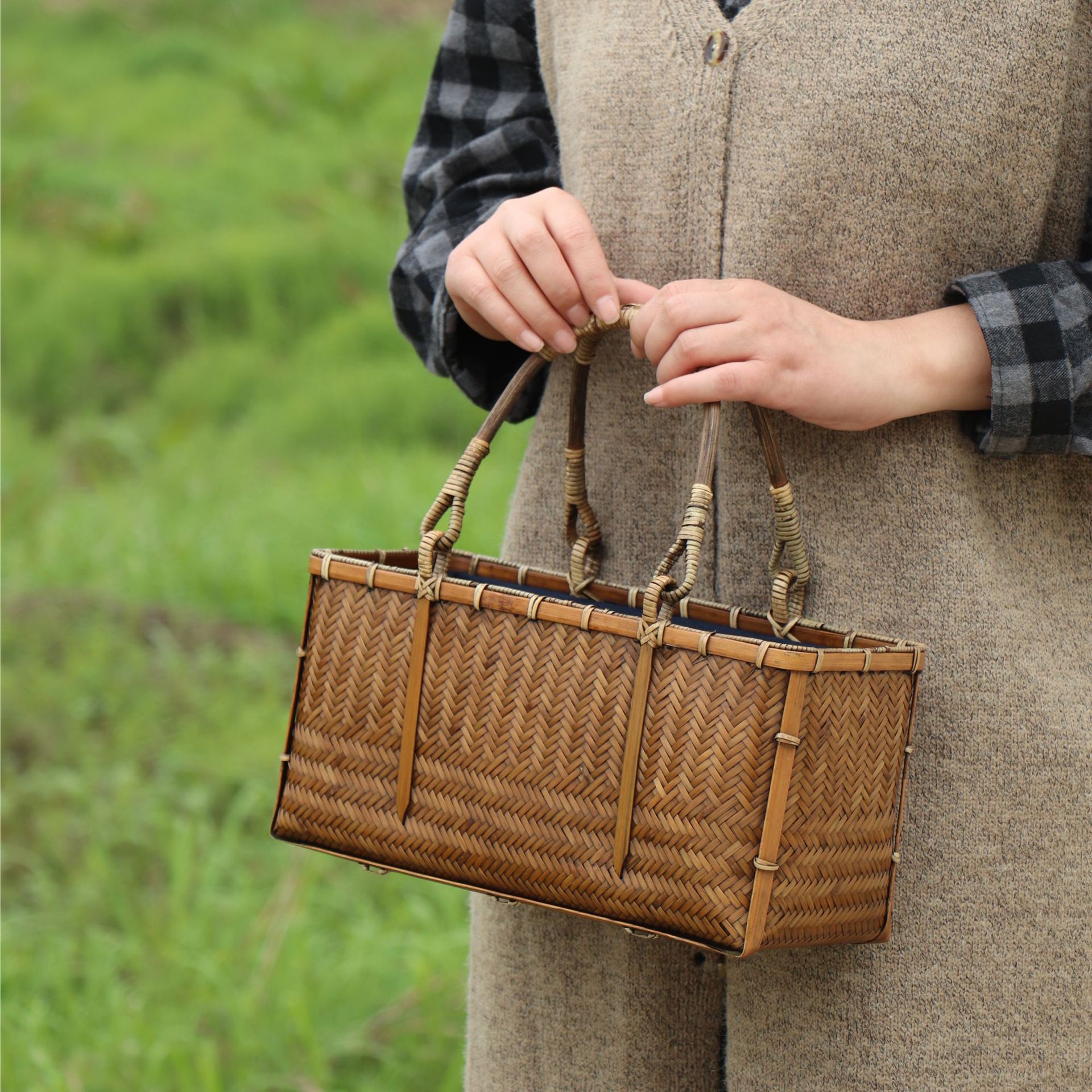 楽天市場】新品 かごバッグ レディース 竹かご バッグ 小サイズ 軽量