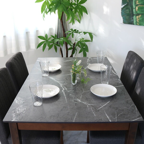 楽天市場】ダイニングテーブルセット 4人掛け グレー天板 5点 120