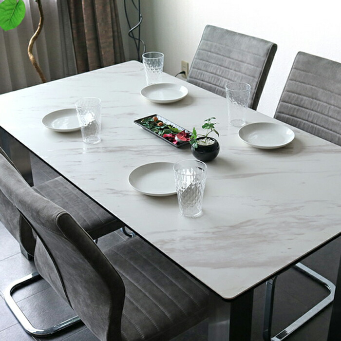 楽天市場】ダイニングテーブルセット セラミック 4人掛け 5点 150