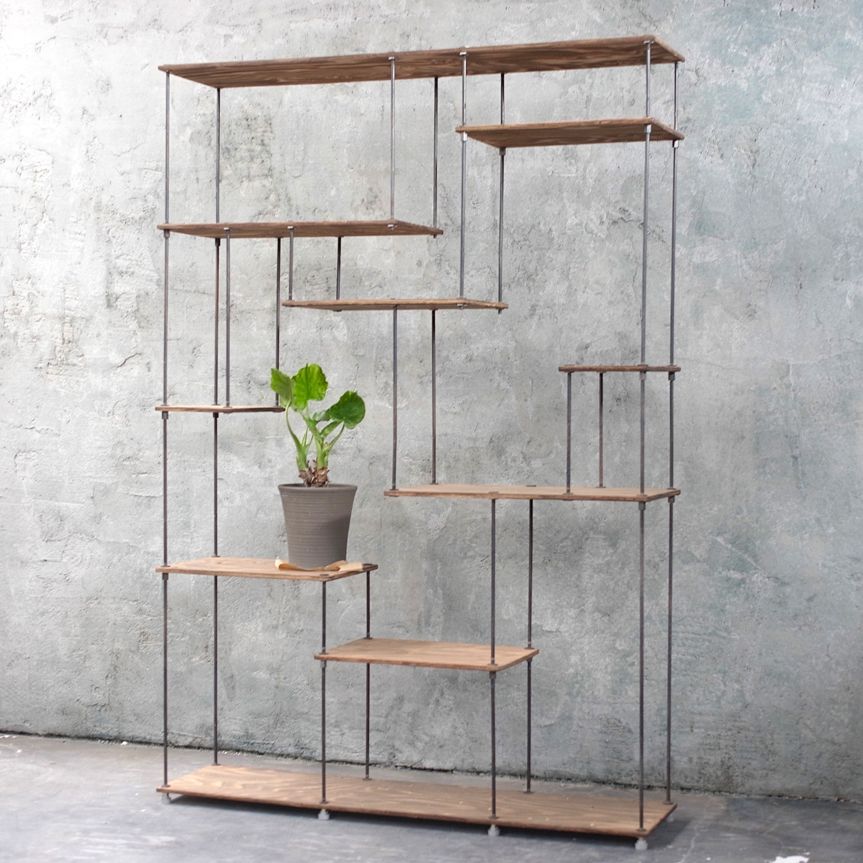 楽天市場】【テレビCM掲載】wood iron shelf 1740*1200*300 アイアン