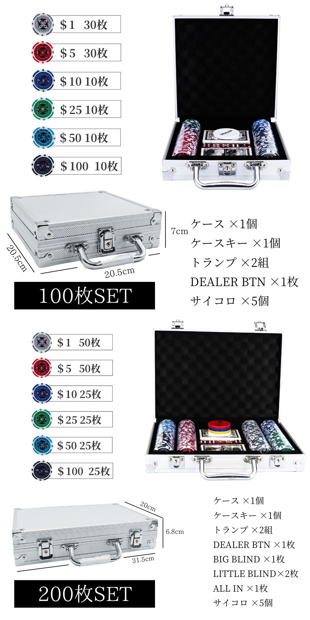 楽天市場】【最強配送】 カジノセット ポーカーセット 【本格的な