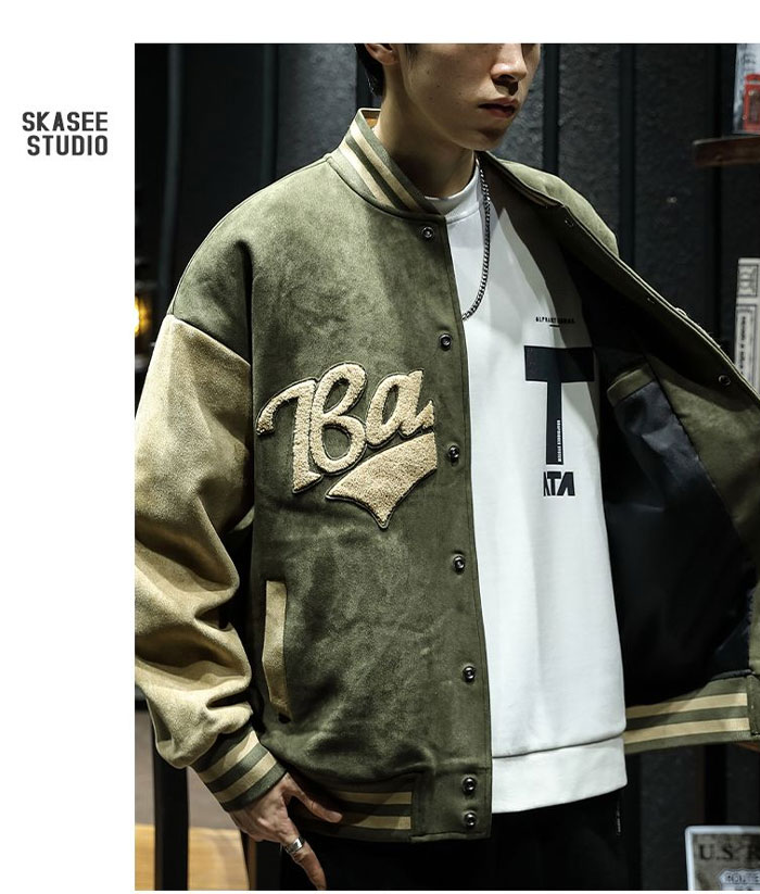 楽天市場】M~2XL スタジャン メンズ ワッペン スタジアムジャンパー