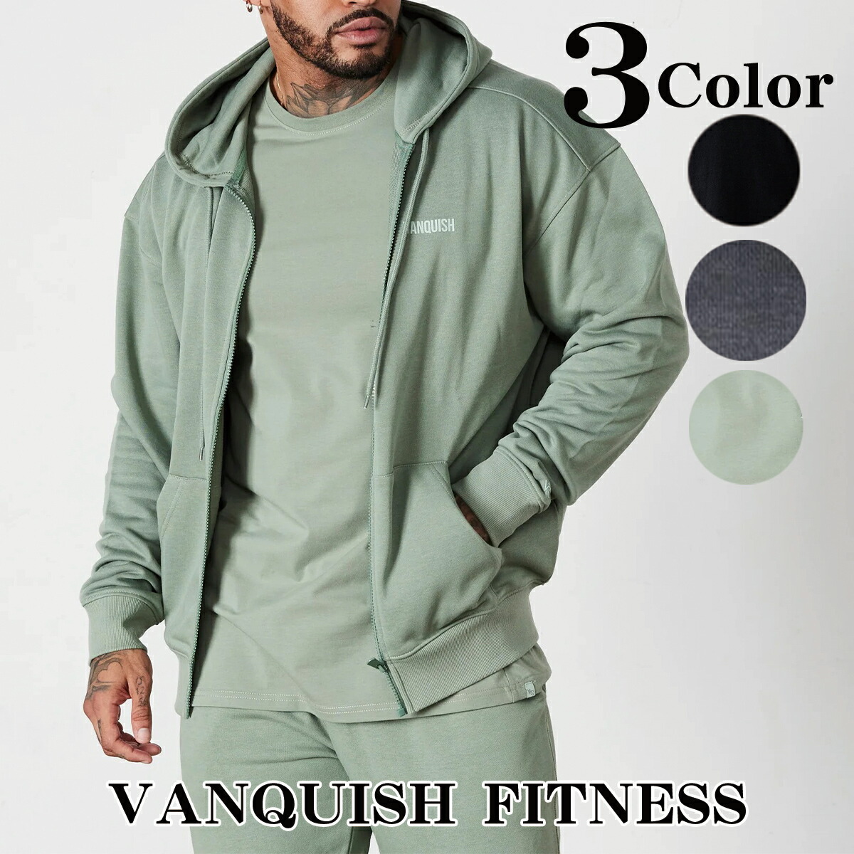 楽天市場】ヴァンキッシュ フィットネス フルジップ パーカー VANQUISH
