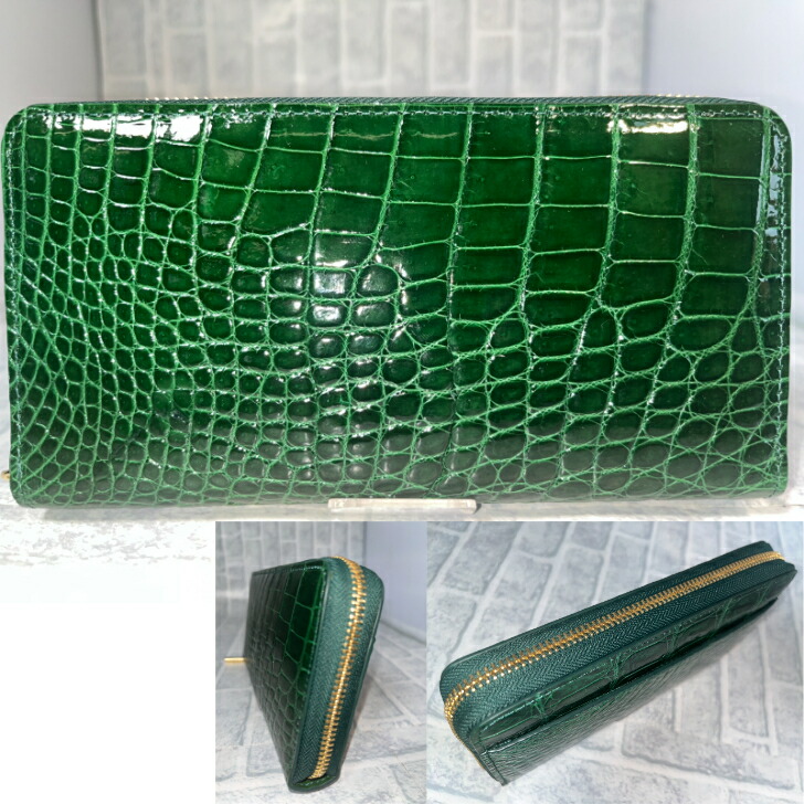 楽天市場】長財布 ラウンドファスナー型 クロコダイル本革