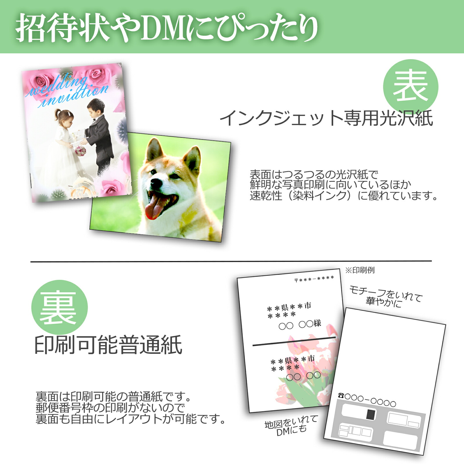 楽天市場】光沢紙 はがきサイズ 【 80枚入 / 320枚 】 写真用紙 無地